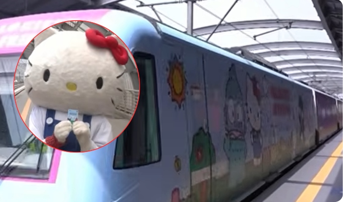 Tren de Hello Kitty recorre la Línea 1 y desata emoción entre sus fanáticos
