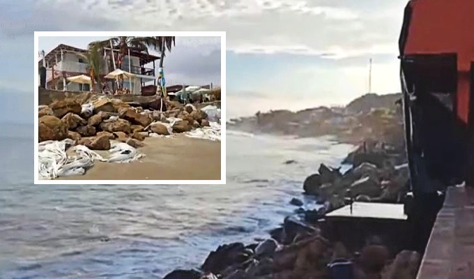 Tumbes: salida del mar provoca daños en balneario de Zorritos