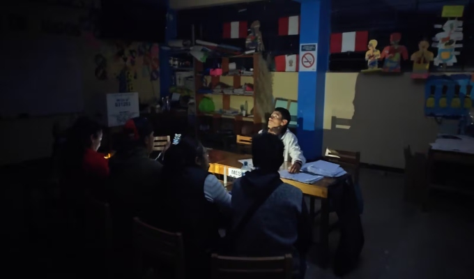 ¡Apagón en plena jornada electoral! Sitabamba queda sin luz durante conteo de votos