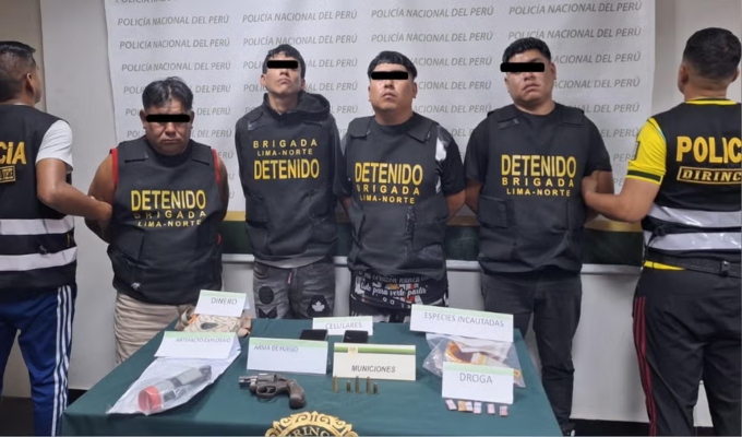PNP captura a cuatro sujetos tras hallar granada y arma en San Martín de Porres