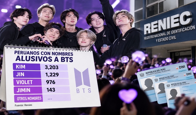Más de 5 mil peruanos tienen nombres alusivos a BTS, según Reniec