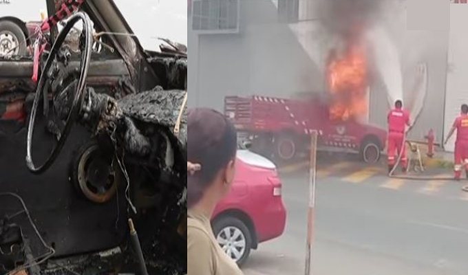 Los Olivos: Indigente incendia vehículo de bomberos y los deja con solo una unidad operativa