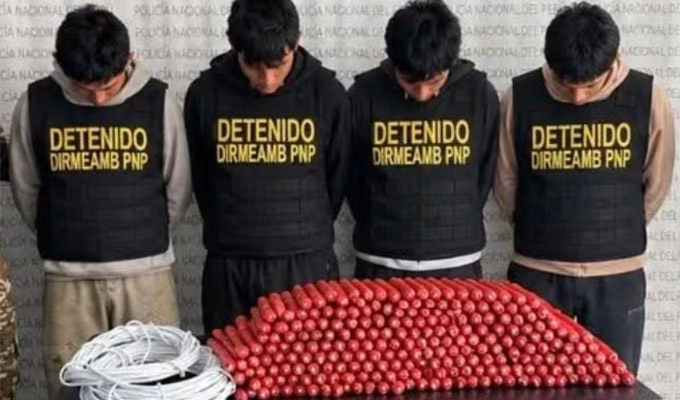 Decomisan más de 200 cartuchos de dinamita en La Libertad: también detuvieron a cuatro sujetos