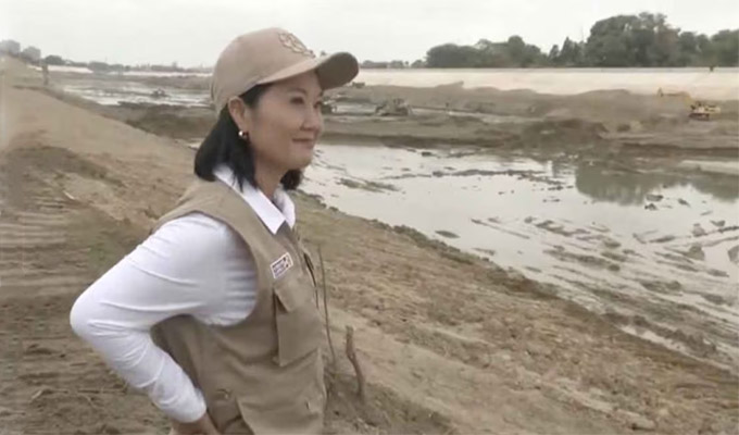 Keiko Fujimori supervisa trabajos para reducir riesgo por El Niño en regiones del norte del país