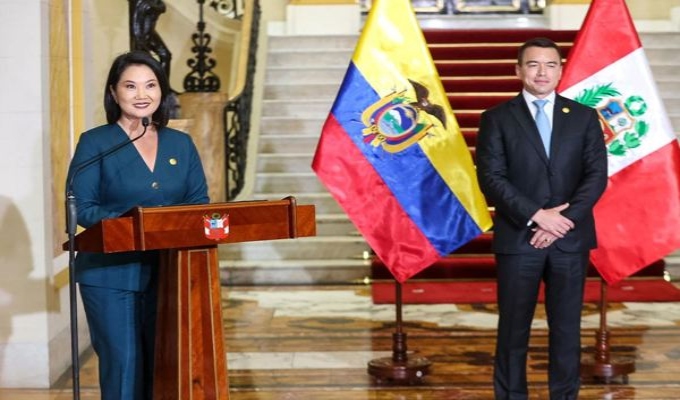 Keiko Fujimori y Daniel Noboa se reúnen en Lima para fortalecer la relación bilateral