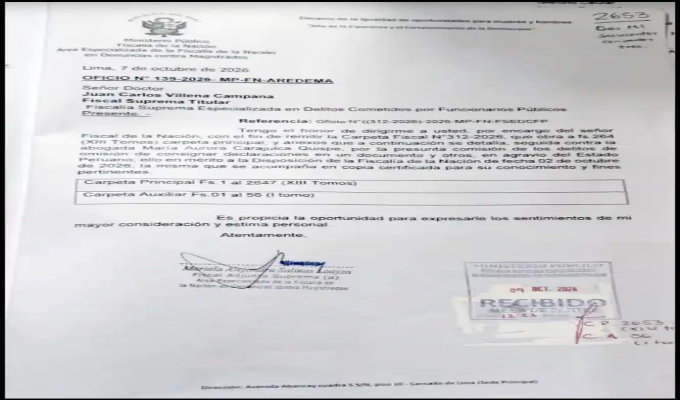Fiscal de la Nación Tomás Gálvez declara insubsistente pedido para investigar a procuradora general