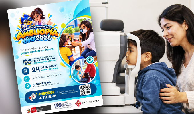 "Ojo perezoso" en niños: ¿Cómo continuar su tratamiento ante una emergencia por lluvias?