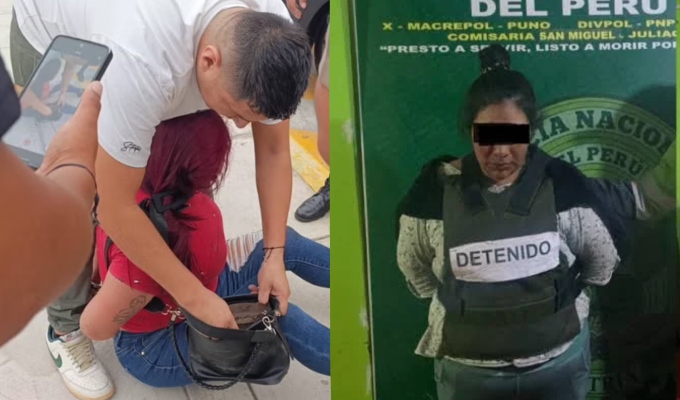 Grupo Terna interviene a mujer sospechosa de robo de celulares en San Miguel