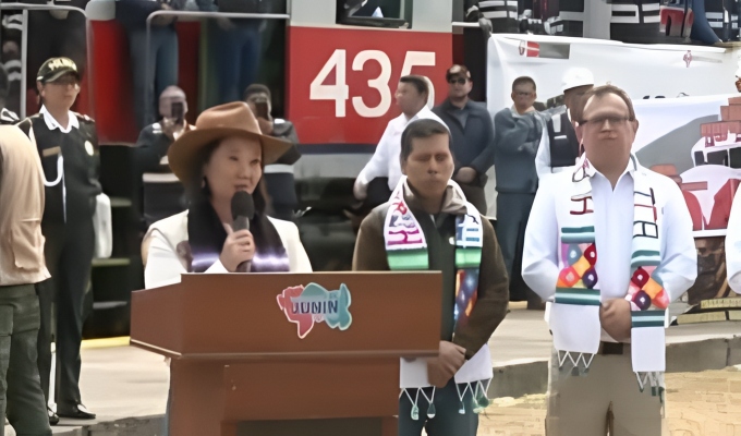 Keiko Fujimori lidera reinicio de operaciones del Tren Macho en el tramo Chilca-Cuenca