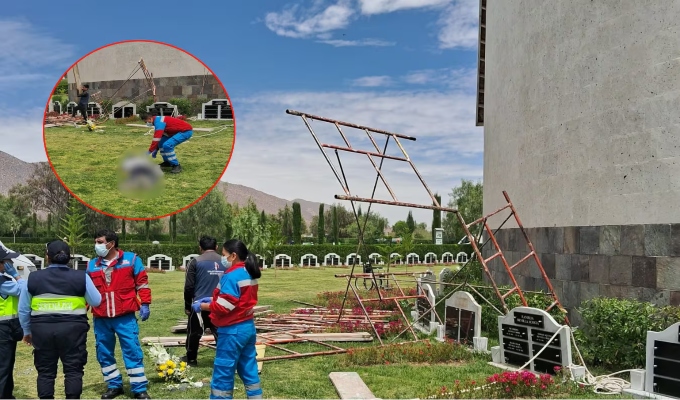 Trabajador pierde la vida tras caída en el cementerio Parque del Recuerdo en Arequipa