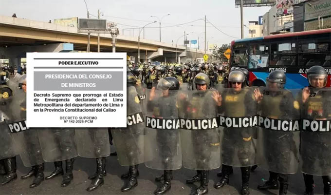 Ejecutivo prorroga por 60 días estado de emergencia en Lima Metropolitana y el Callao