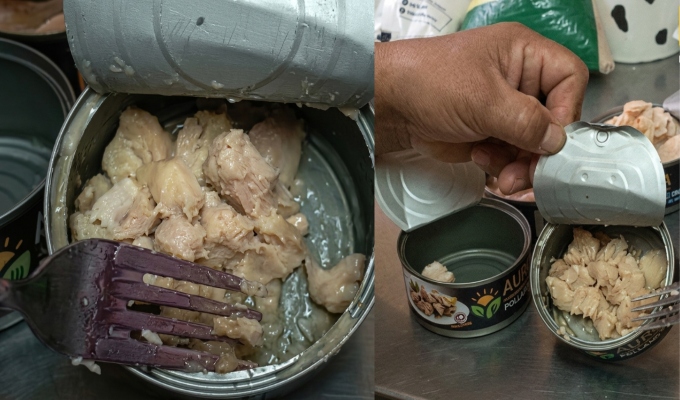 ¡Indignación en Tarma! Hallan larvas vivas en conserva de pollo destinada a escolares