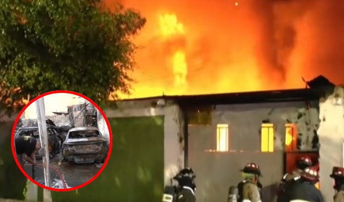 Breña: incendio consume almacén que funcionaba como cochera y deja a una adulta mayor herida