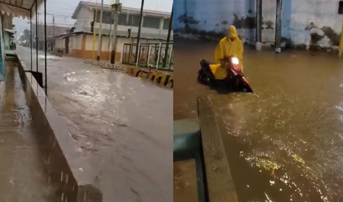 Intensas lluvias inundan calles en Chulucanas en medio de alerta por El Niño