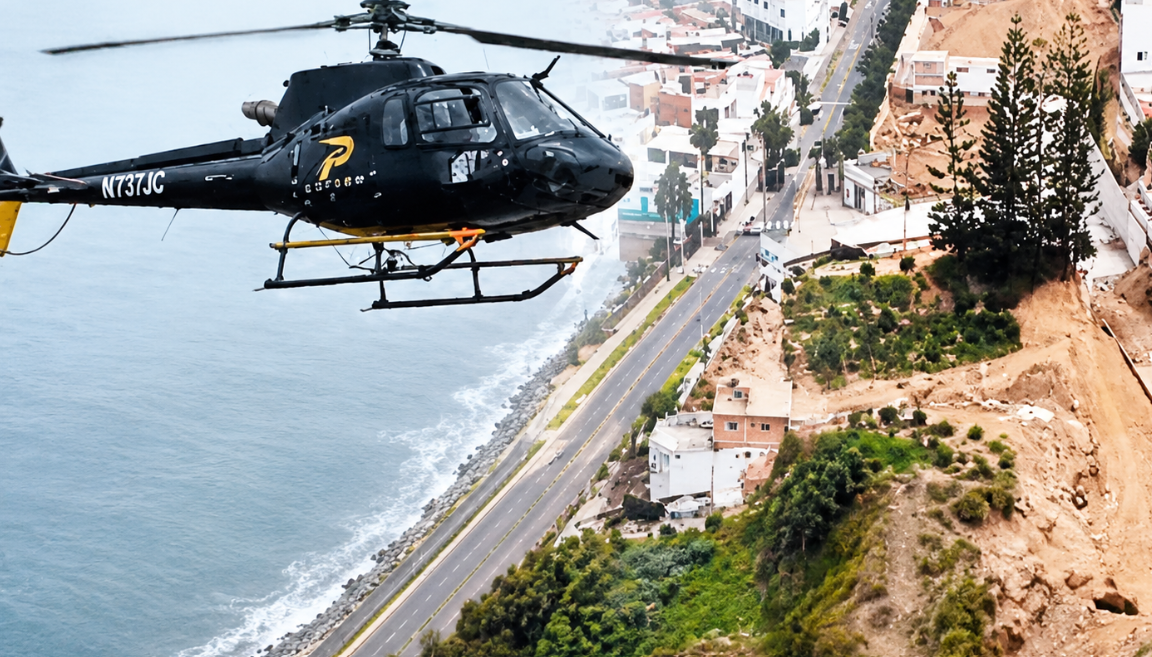 Helicóptero de Panamericana Televisión sobrevuela zonas vulnerables al fenómeno “El Niño”
