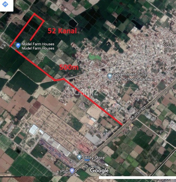 150 Kanal Agricultural Land for Sale in Lahore Multan Road