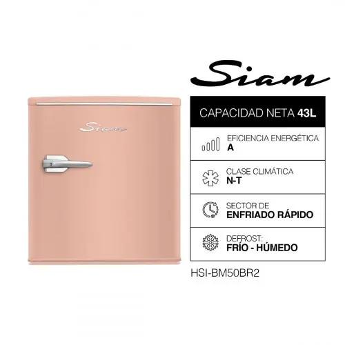 Heladera Siam Bajo Mesada Retro 43 Lts Coral HSI-BM50BR2