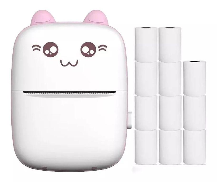 Mini Impresora Termica Gatita Bluetooth 200dpi 11 Rollos