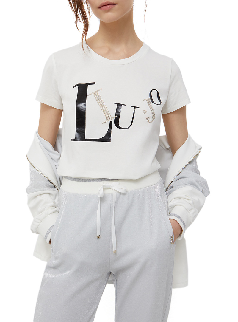 T-SHIRT CON LOGO E STRASS - LIU JO SPORT - Albero