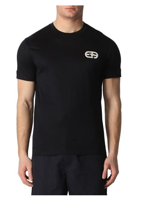 T-SHIRT CON RICAMO LOGO R-EACREATE - EMPORIO ARMANI - Albero