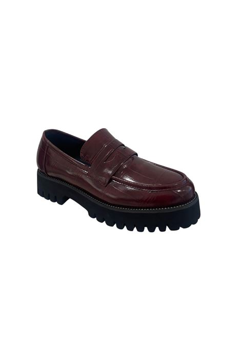 MOCASSINO IN PELLE EXE' | Mocassino | PB6252H1527BORDEAUXCROCO