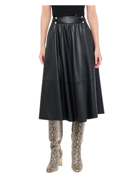 GONNA MIDI  IN SIMIL PELLE LIU JO BLACK | Gonna | CF5015E062422222NERO