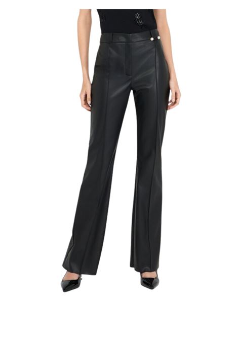 PANTALONE FLARE IN SIMIL PELLE LIU JO BLACK | Pantalone | CF5016E062422222NERO