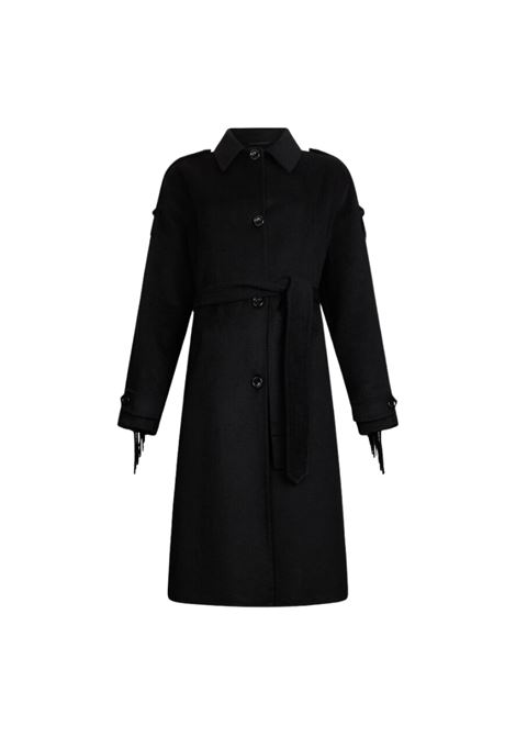 TRENCH CON FRANGE LIU JO BLACK | Cappotto | CF5058T462722222NERO