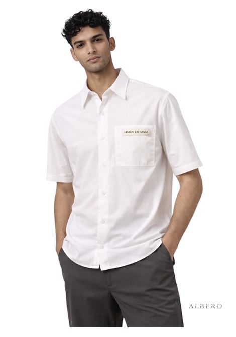 CAMICIA CON LOGO AX ARMANI EXCHANGE | Camicia | XM002317AF24533U0009OFFWHITE