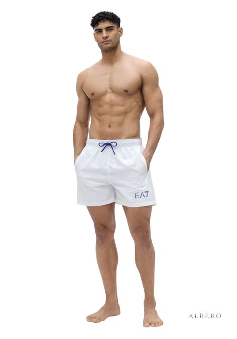 COSTUME CON LOGO E.A. 7 | Boxer mare | 7M002000AF13049M0304WHITECLEMATISBLUE