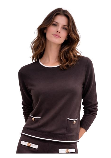 MAGLIA CON BOTTONI JADA SIMON | Maglia | PB76956MORO