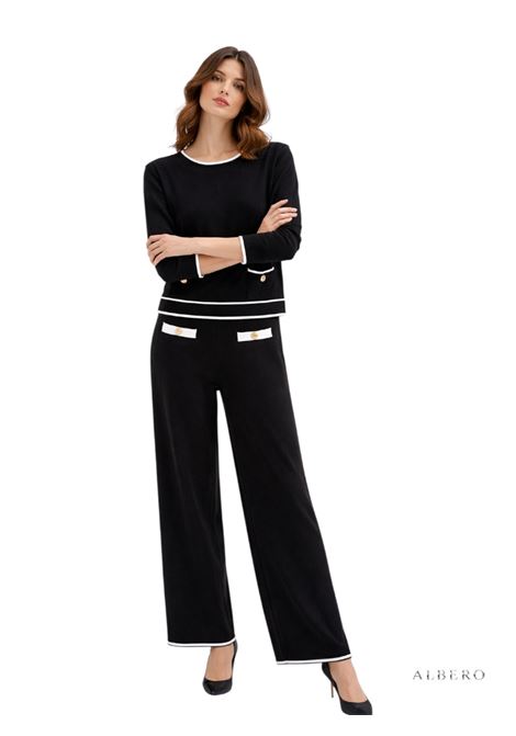 PANTALONE IN MAGLIA JADA SIMON | Pantalone | PB76956PNERO