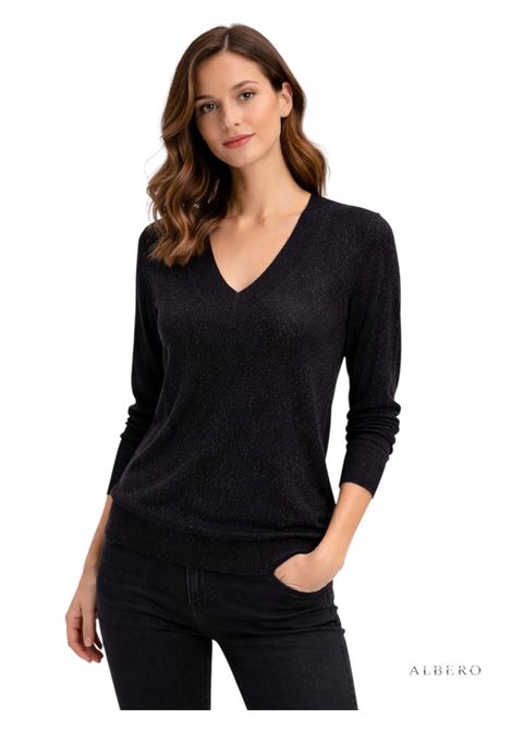 MAGLIA SCOLLO V LUREX JADA SIMON | Maglia | PBS76923BLU