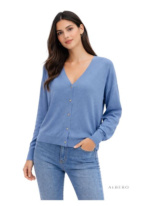 CARDIGAN IN MAGLIA LEGGERA JADA SIMON | Cardigan | PQ76983CELESTE