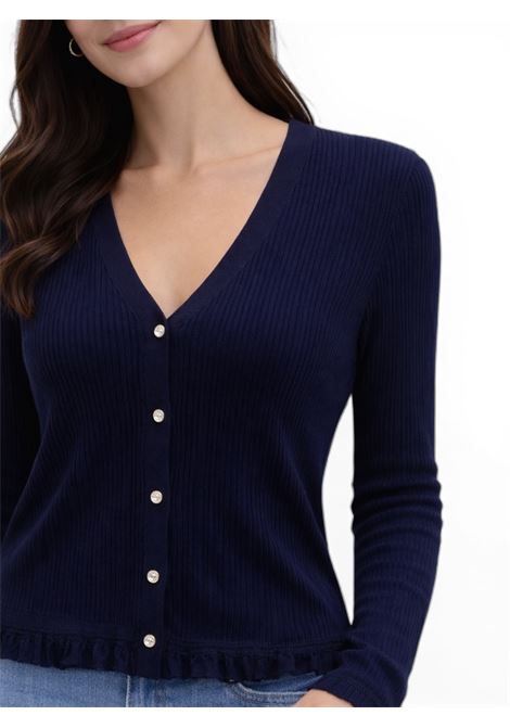 CARDIGAN CON ROUCHES JADA SIMON | Cardigan | PQ76984BLU