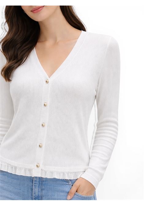 CARDIGAN CON ROUCHES JADA SIMON | Cardigan | PQ76984PANNA