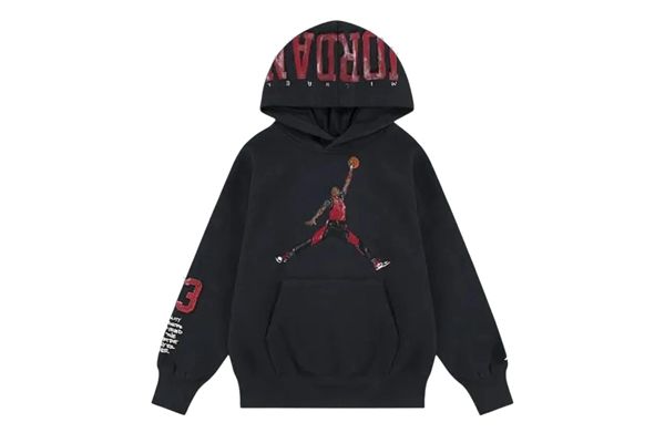 Felpa con cappuccio Jordan Jr in fleece  Nera con Stampa Sketch 3A JORDAN | Felpe | 95F382G0T