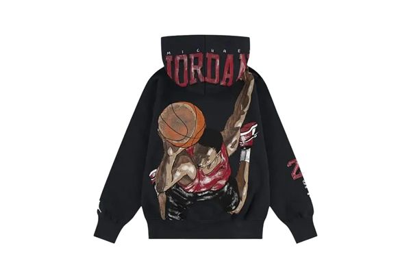 Felpa con cappuccio Jordan Jr in fleece  Nera con Stampa Sketch 3A JORDAN | Felpe | 95F382G0T