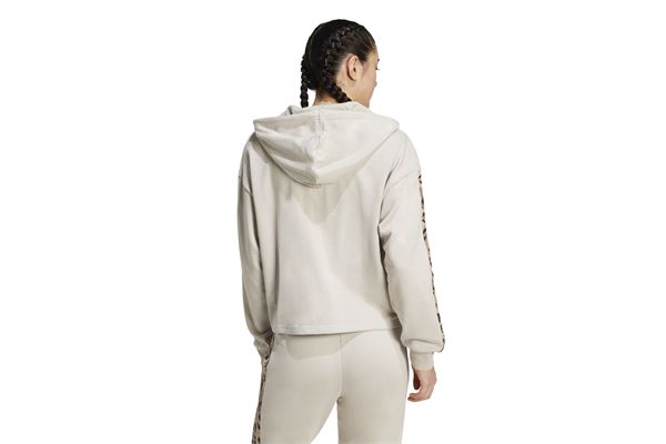 Felpa con cappuccio a 3 strisce in French Terry con stampa animalier e zip intera Adidas donna ADIDAS | Felpe | JM1860-