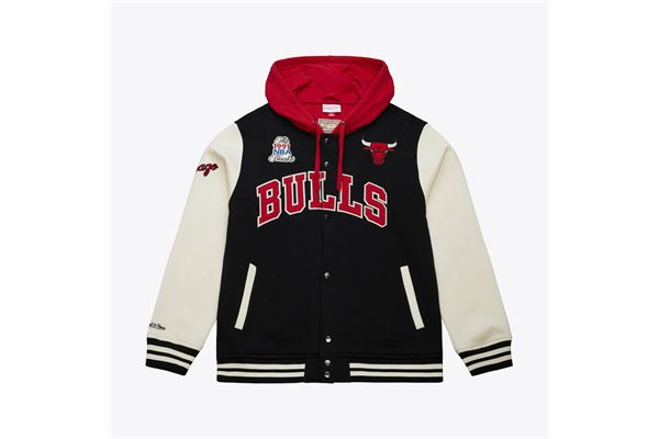 Giubbino con cappuccio Mitchell & Ness Courtside Fleece Full-Snap MITCHELL&NESS | Giubbini | JK11162CBUBLCK