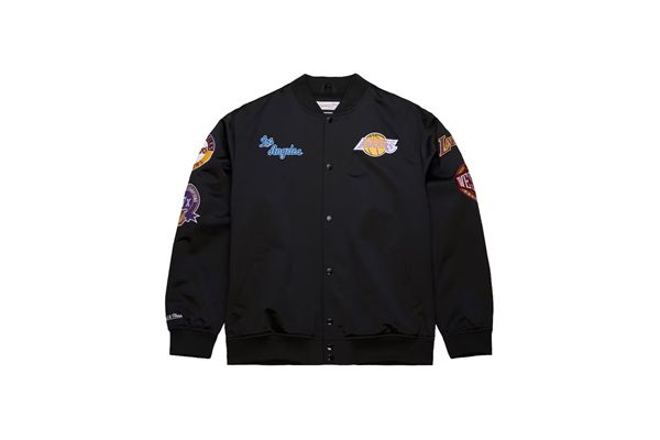 Giubbino Mitchell & Ness Los Angeles Lakers Blackout Collection Vintage Full-Snap Satin MITCHELL&NESS | Giubbini | JK15027LALBLCK