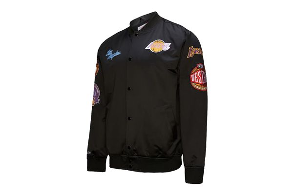 Giubbino Mitchell & Ness Los Angeles Lakers Blackout Collection Vintage Full-Snap Satin MITCHELL&NESS | Giubbini | JK15027LALBLCK