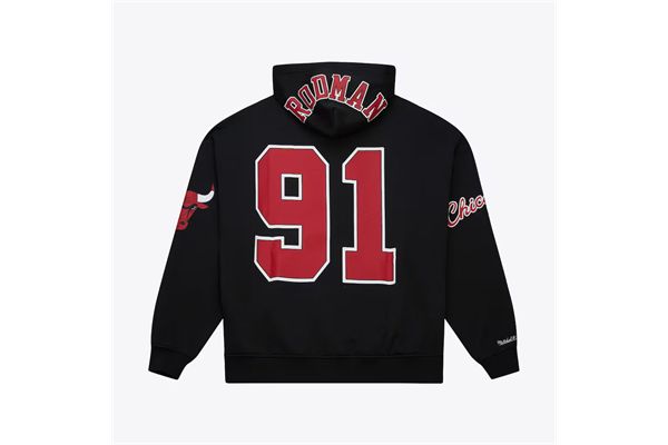 Felpa con cappuccio Mitchell & Ness Dennis Rodman Black Hardwood Classics Maxxed Out Full-Zip Hoodie MITCHELL&NESS | Felpe | TH11280CBUBLCK