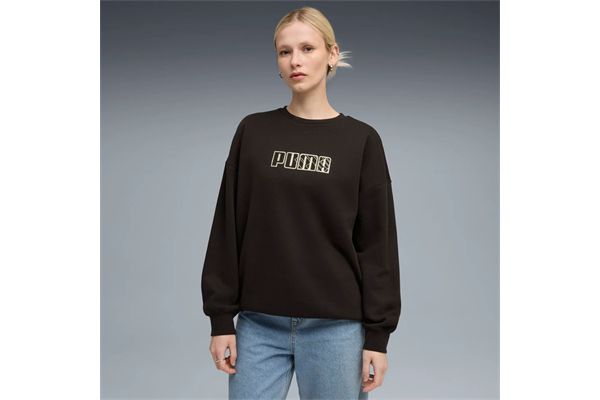 Felpa Puma MAXIMAL METALLIC Oversized Crew FL da donna PUMA | Felpe | 63446201