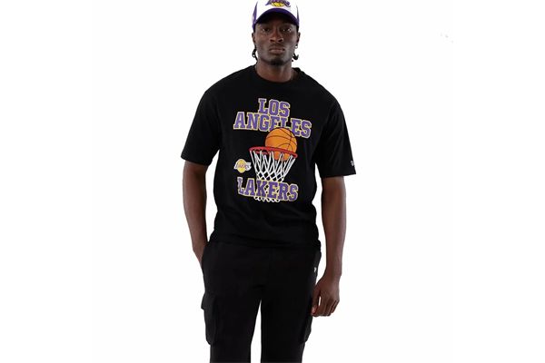 T-Shirt Oversized LA Lakers New Era Basketball Graphic NEW ERA | Maglie | 60856147BLK