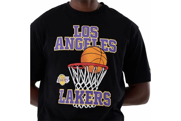 T-Shirt Oversized LA Lakers New Era Basketball Graphic NEW ERA | Maglie | 60856147BLK