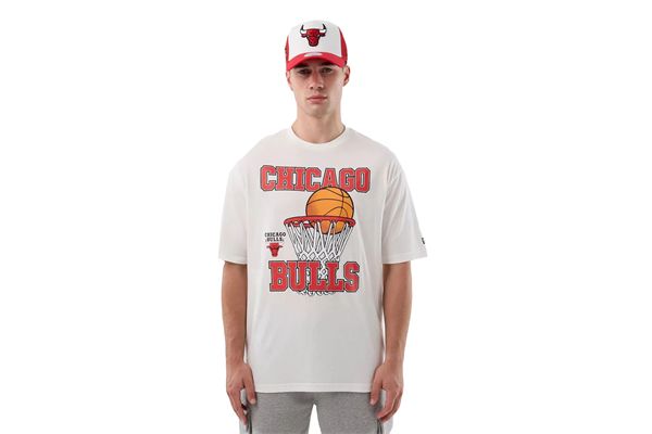T-Shirt Oversized Chicago Bulls New Era  NBA Graphic White NEW ERA | Maglie | 60856224WHI