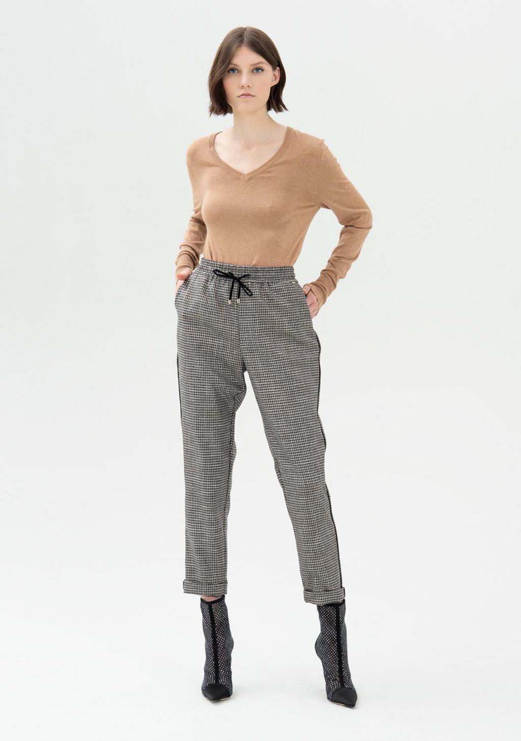 pantalone grigio a quadretti - fracomina - AnyAnyLuxury