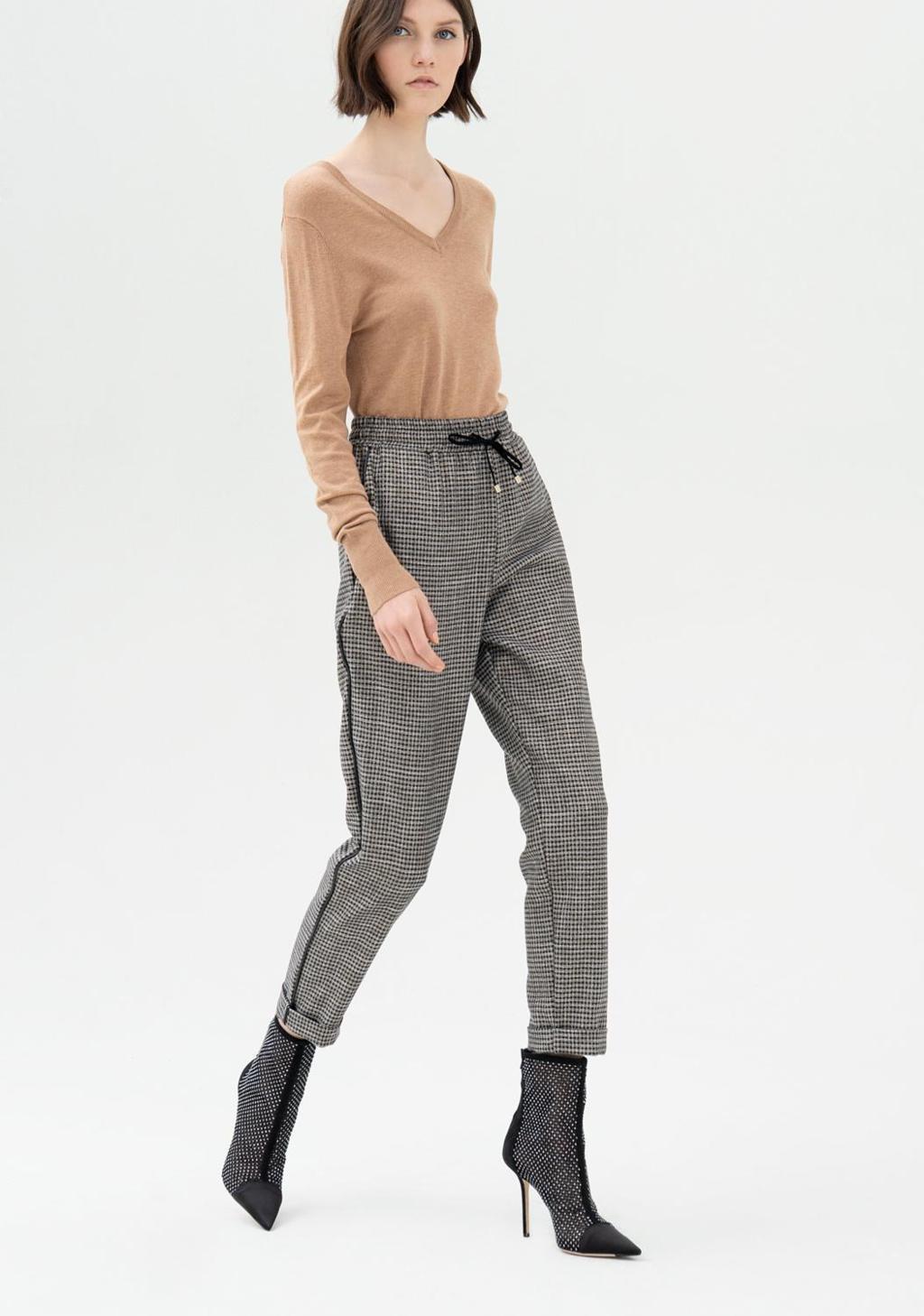 pantalone grigio a quadretti - fracomina - AnyAnyLuxury