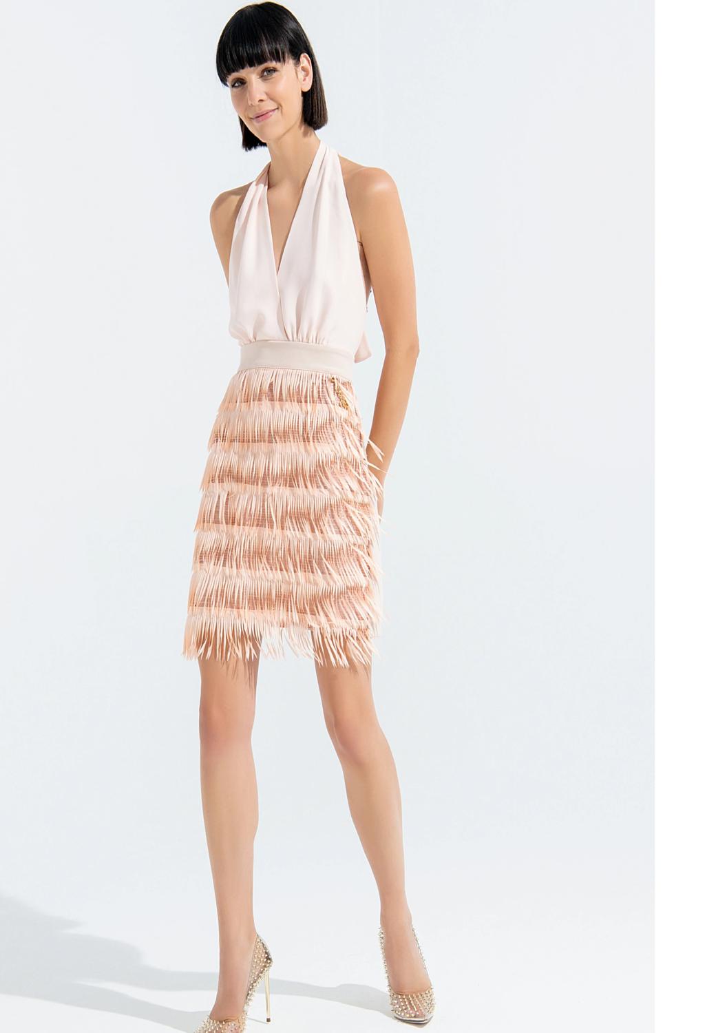abito rosa con frange - fracomina - AnyAnyLuxury